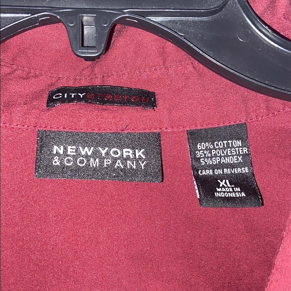 New York & Company Red Button-Up Shirt Women’s Size XL 🔥 YB3 - Picture 2 of 3